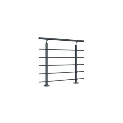 Kit garde-corps NEW RONDO alu anthracite mat texturé - fixation au sol - Gedimat - SOGEM