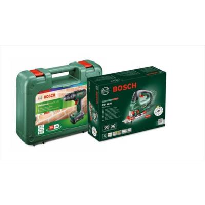 Perceuse à percussion Universal Impact 18V 2x2Ah + Scie sauteuse 18V BOSCH - 06039D410B - BOSCH Vert
