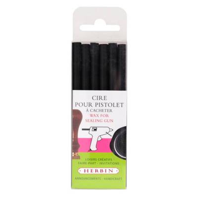 6 Batons de cire pour pistolet - noire