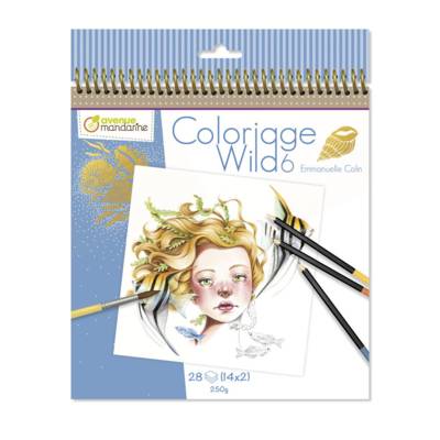 Carnet de coloriage Wild 6 - Bleu - AVENUE MANDARINE