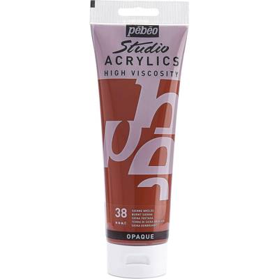 Tube 250ml Peinture Acrylique Studio Haute Viscosité Sienne Brûlée - PÉBÉO