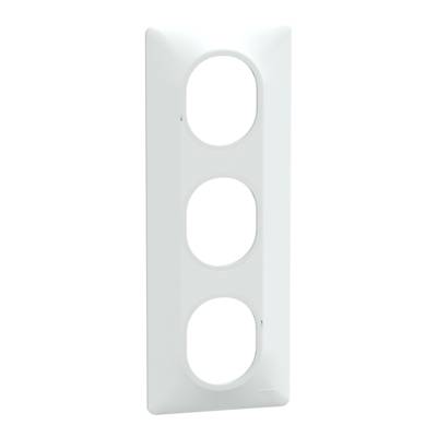 Plaque de finition 3 postes vertical entraxe 71mm OVALIS - blanc - Gedimat - SCHNEIDER ELECTRIC