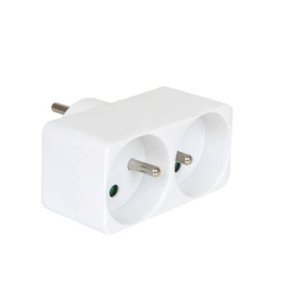 Multiprise biplite facade 2P+T 10/16A blanc - Gedimat - DEBFLEX