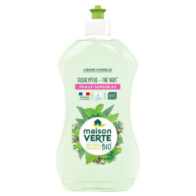 Liquide vaisselle Huiles Essentielles Bio Eucalyptus Thé vert 500mL - Liquide vaisselle Ecolabellisé