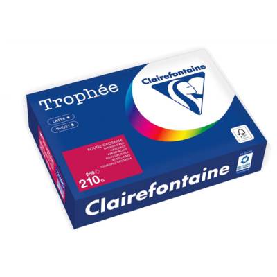 Ramette Papier FSC A4 210g 250 Feuilles Intense Rouge Groseille