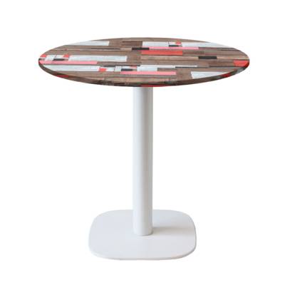 Table pied blanc Ø70cm redden wood - intérieur - RestooTab