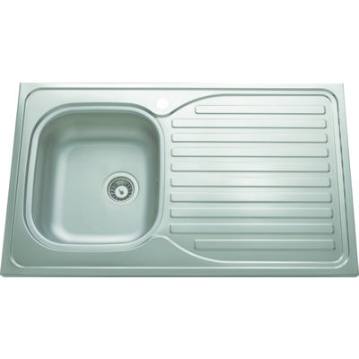 Evier à poser SINOPE 1 cuve + 1 égouttoir inox lisse - Gedimat - JS