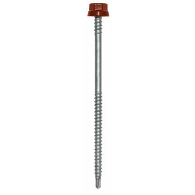 Zacrovis bois 6.5x100 ETANCO - Tête ral 8012 rouge tuile - 100 pièces - 551226054 - ETANCO LR SA