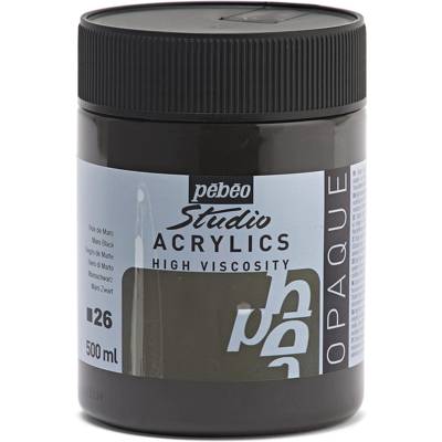 Flacon 500ml Peinture Studio Acrylics Haute Viscosité NOIR MARS - PÉBÉO