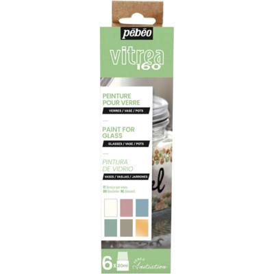 Coffret Initiation N°3 Peinture Vitrea V160 Pastel Brillante 6X20Ml - PÉBÉO
