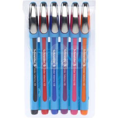 Stylo à bille Slider Memo XB Pochette 6 pièces - SCHNEIDER