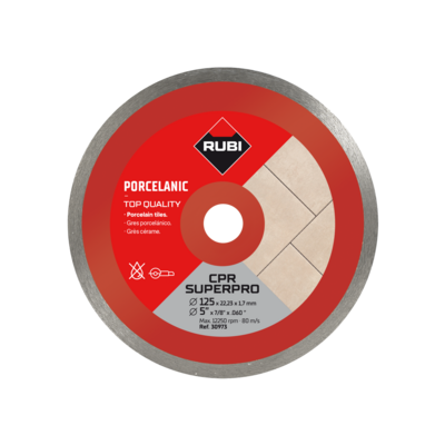 Disque diamanté pour grès et porcelaine - Ø 125 mm - Gedimat - RUBI