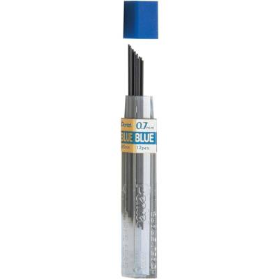 Etui de 12 mines HI-POLYMER, 0,7 mm, Mines Bleues
