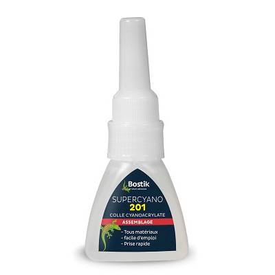Colle polyvalente instantanée SUPERCYANO 201 - flacon de 20g - Gedimat - BOSTIK