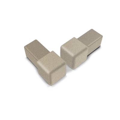 Bouchon arrêt droit aluminium déco finition laqué grès texturé 10mm - lot de 2 pièces - Gedimat - DINAC