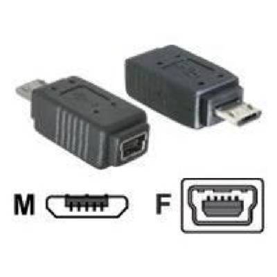 Adapter micro USB-B Mâle vers USB mini-B Femelle Noir