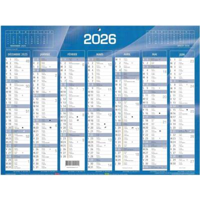 Calendrier de banque 270 x 210 mm 2 Faces Bleu