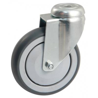Roulette pivotante à platine ronde AVL - Roue caoutchouc Ø 100 - Charge 100 kg - 550882O - Maxoutil