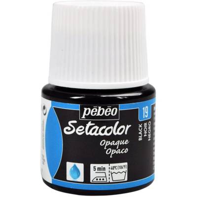 Setacolor Flacon 45ml Peinture pour Tissu noir - PÉBÉO