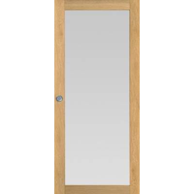 Porte coulissante pleine BORA chêne rustique naturel brossé - 204 x 83 cm - Gedimat - ROZIERE