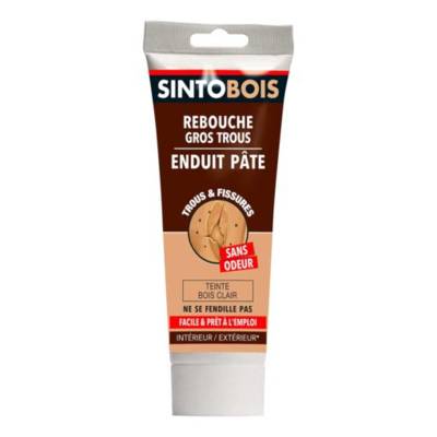 Rebouche bois pour gros trous et fissures SINTO Bois clair 330g - 39000 - SINTO SA