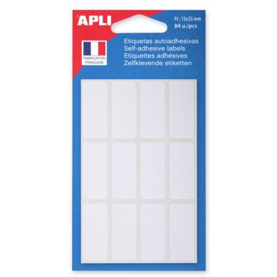 Sachet de 84 étiquettes multifonctions permanentes 15x35 mm Blanc