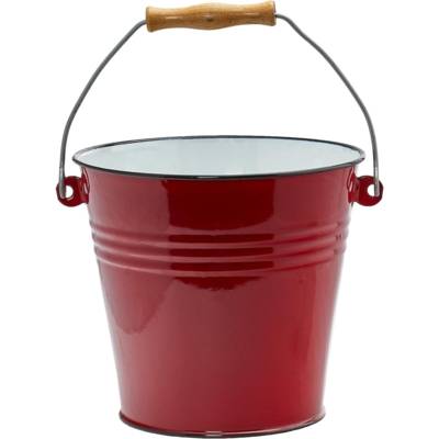 Seau rouge en acier émaillé vitrifié 5,5 l 22cm