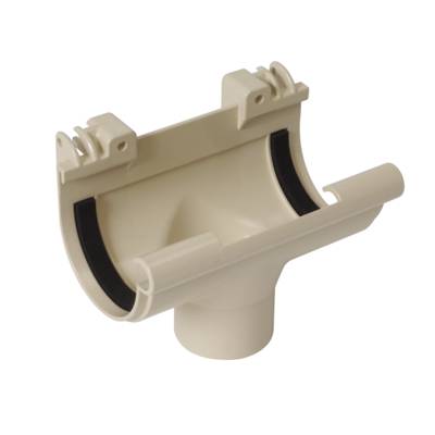Naissance centrale à joint pour gouttière PVC de 16 NICOLL NC16S coloris sable - Gedimat