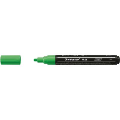 Marqueur pointe moyenne FREE acrylic T300 vert feuille - STABILO
