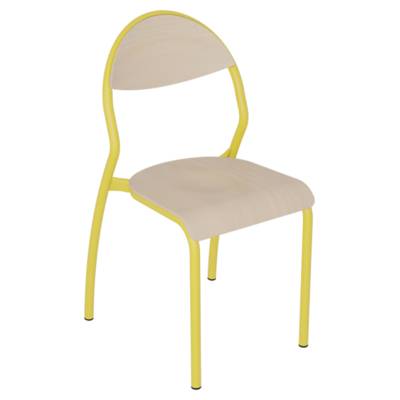 Chaise NUAGE assise et dossier bois Blueprotech® piètement époxy - T6 - Jaune RAL 1023 - Mobidecor
