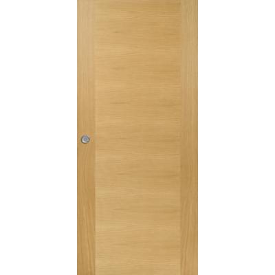 Porte seule coulissante NEO ETNA plaqué chêne naturel - 204X73cm - avec usinage pour châssis à galandage rainure et tire - Gedimat - MENUISERIES D'OLT