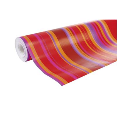 Rouleau papier cadeau ALLIANCE L70 cm x 50 m Fantaisie rayures orange/rose
