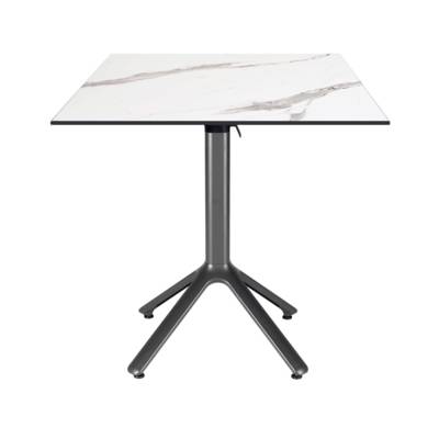 Table rabattable 70x70cm marbre blanc - terrasse - RestooTab