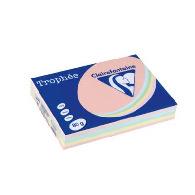 Ramette 500 Feuilles Papier 80g A4 210x297 mm Certifié FSC  Assorti Pastel