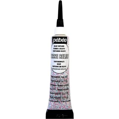 Tube CERNE RELIEF 20ml peinture base eau Transparent pailletté - PÉBÉO