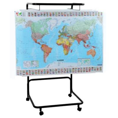 Support de cartes mobile en acier noir