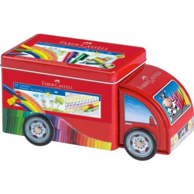 Boite Camion de 33 Feutres CONNECTOR PEN 3 mm Couleurs assorties - FABER-CASTELL