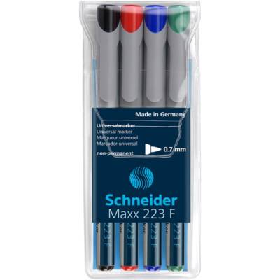 Marqueur universel Maxx 223 Pointe Fine non-Permanent Pochette 4 assorti - SCHNEIDER
