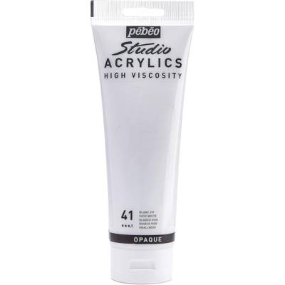 Tube 250ml Peinture Acrylique Studio Haute Viscosité Blanc Vif - PÉBÉO