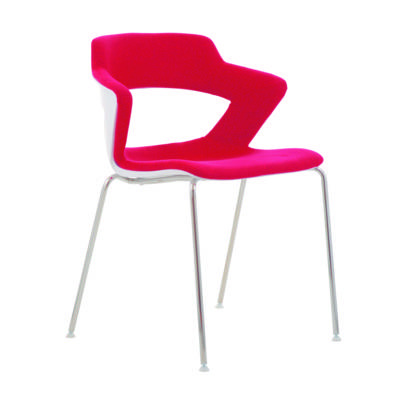 Chaise KAOMA coque plastique assise et dossier recouverts de tissu
