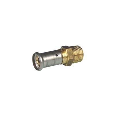 Raccord multicouche laiton à sertir HENCO Droit mâle - Ø 16 mm x 1/2" - 17P-1604