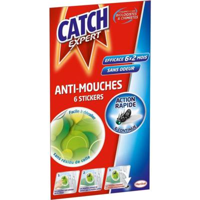Etui de 6 Stickers Anti-Mouches Décoratifs verts sans odeur - CATCH