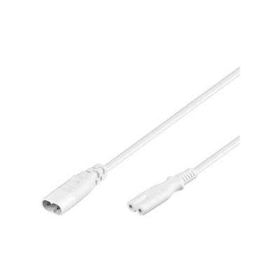 Rallonge Câble d'alimentation IEC 60320 C7>C8 2 m Blanc