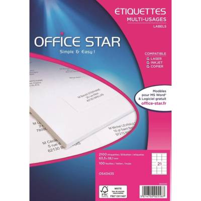 Boîte de 1200 étiquettes multi-usage blanches 63,5 x 38,1 mm