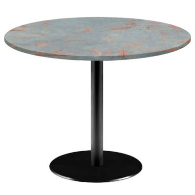 Table pied noir Ø120cm gris rouille - intérieur - RestooTab