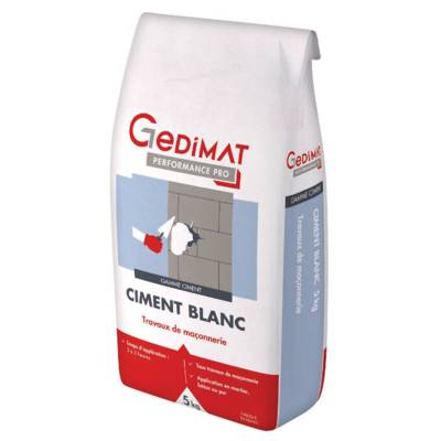 Ciment blanc - sac de 5kg - GEDIMAT PERFORMANCE PRO - Gedimat