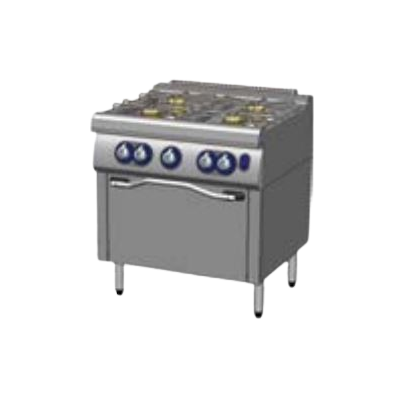 Fourneau à gaz - 4 feux vifs - Sur four - H2S7FV8FG