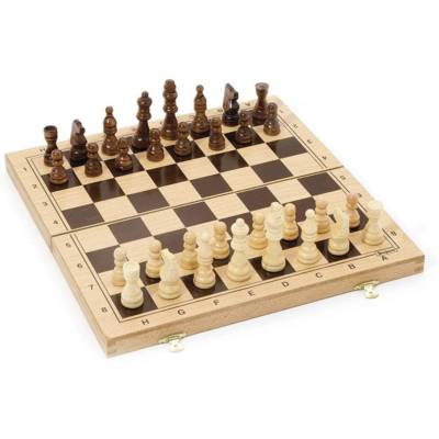 Jeux de Société-Jeu d'Echecs - Coffret Pliant en Bois - JEUJURA