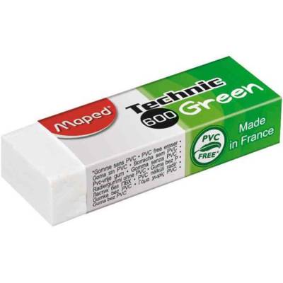 Gomme en plastique Technic 600 Green, blanc