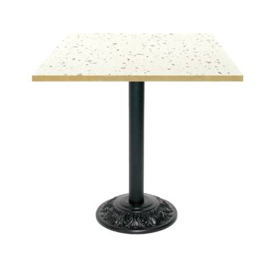 Table pied noir 70x70cm terrazzo cassata chant laiton - intérieur - RestooTab